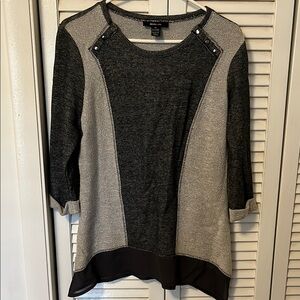 Chic Black and Gray Sweater Top